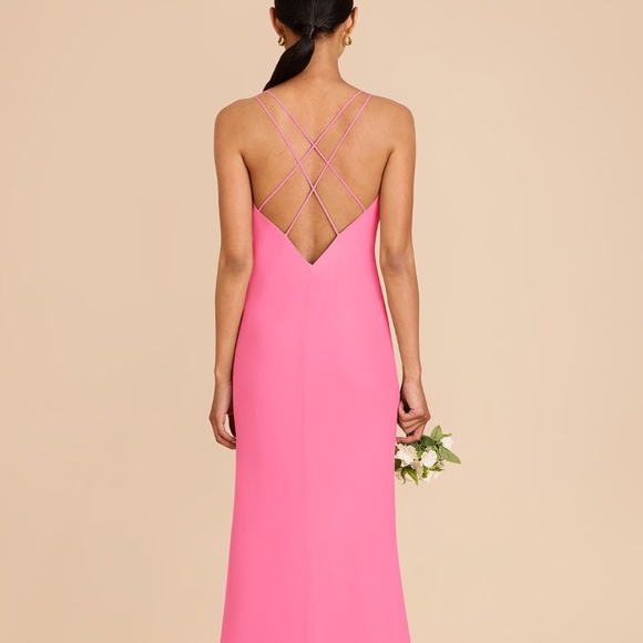 Brand New Never Worn Birdy Grey Dasha Bon Bon Pink Chiffon Slip Dress - Picture 4 of 4